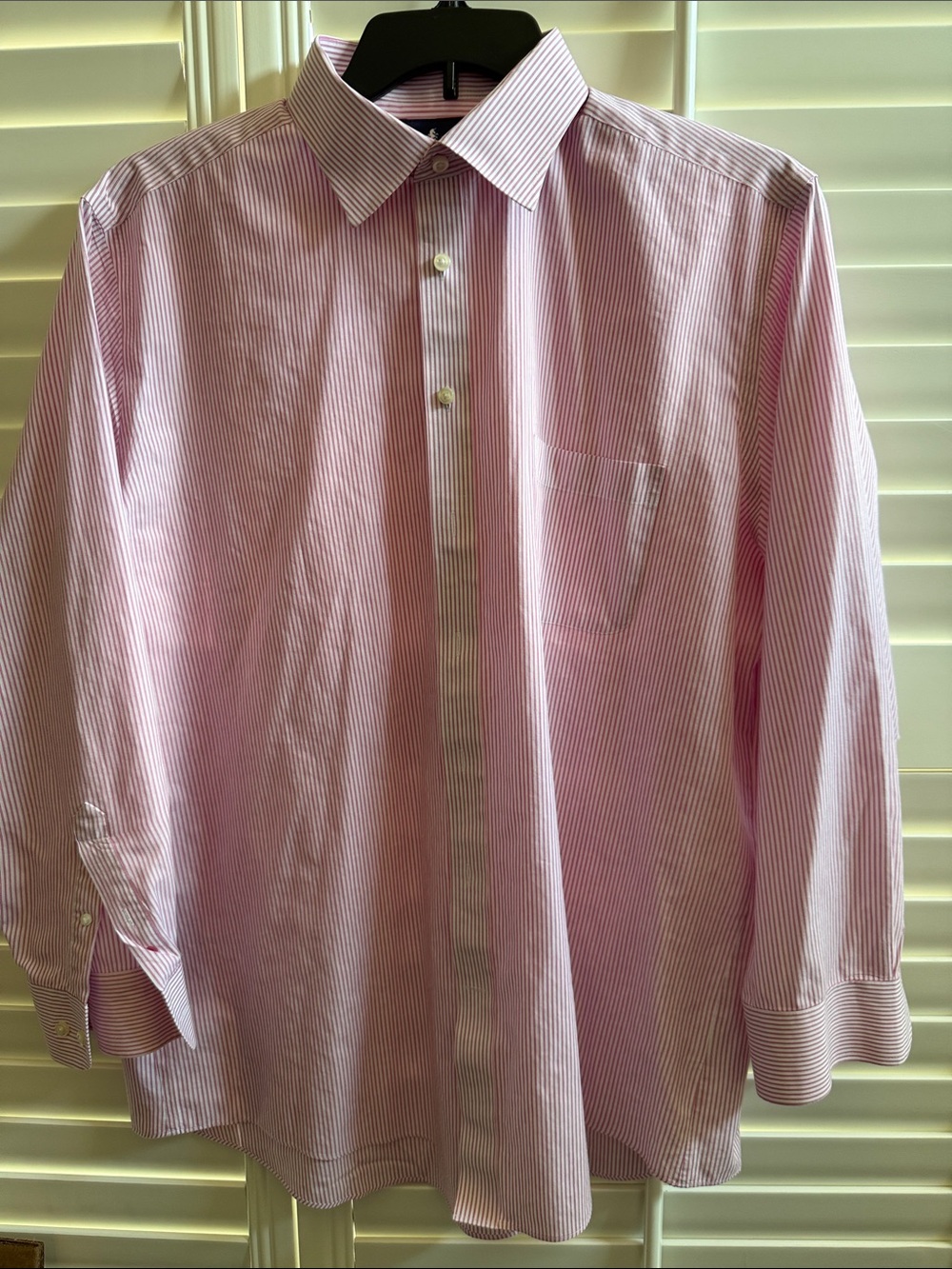 Stafford Pink and White Striped Dress Shirt